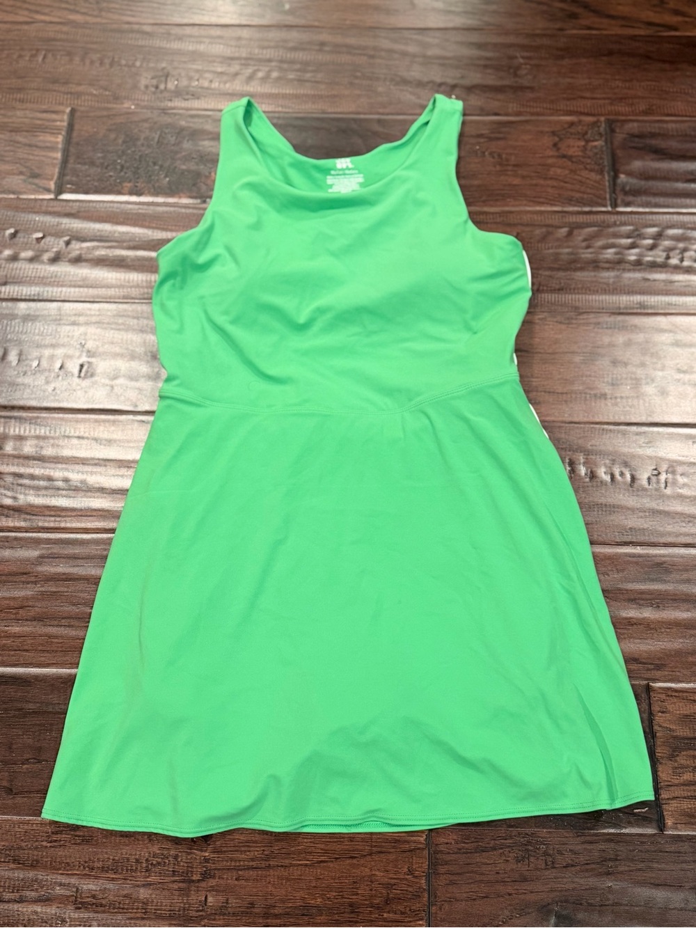 JoyLab bright green sleeveless skater dress